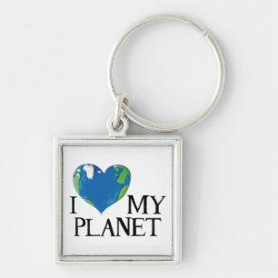 Ik hou van mijn planeet sleutelhanger