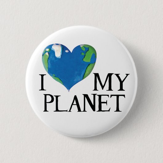 Ik hou van mijn planeetknop ronde button 5,7 cm (Voorkant)