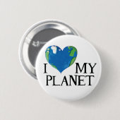 Ik hou van mijn planeetknop ronde button 5,7 cm (Voorkant /achterkant)