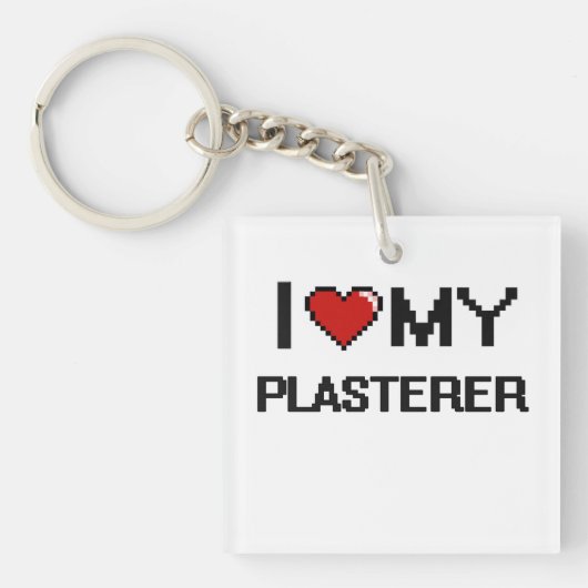 Ik hou van mijn Plasterer Sleutelhanger (voorkant)