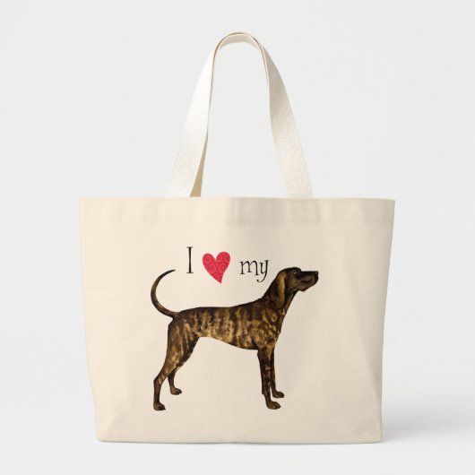 Ik hou van mijn Plott Hond Grote Tote Bag (Voorkant)