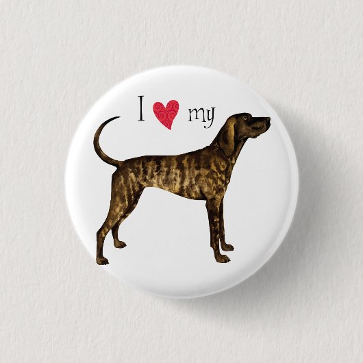 Ik hou van mijn Plott Hond Ronde Button 3,2 Cm (Voorkant)