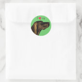 Ik hou van mijn Plott Hond Ronde Sticker (Tas)