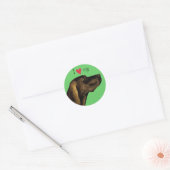 Ik hou van mijn Plott Hond Ronde Sticker (Envelop)