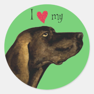 Ik hou van mijn Plott Hond Ronde Sticker