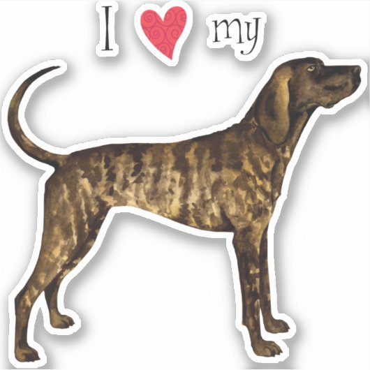 Ik hou van mijn Plott Hound Vinyl Sticker (Voorkant)