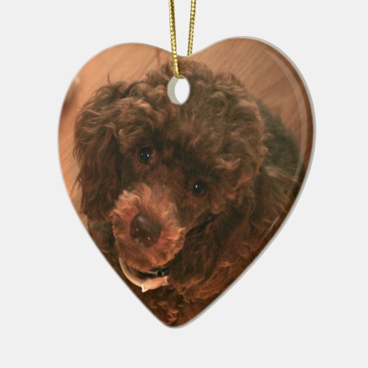 Ik hou van mijn poedel keramisch ornament (Links)