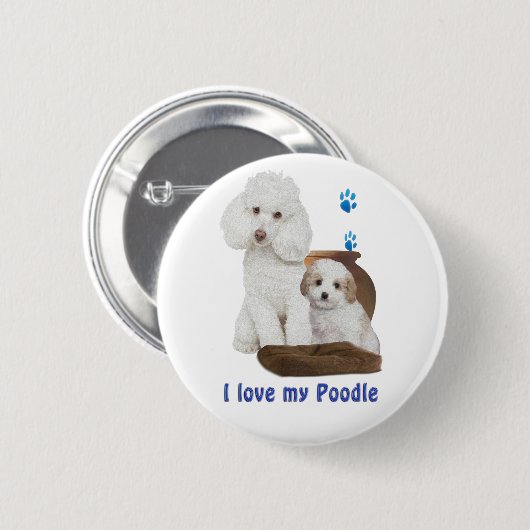 Ik hou van mijn poedel ronde button 5,7 cm (Voorkant /achterkant)