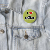 Ik hou van mijn poedel ronde button 5,7 cm (In situ)