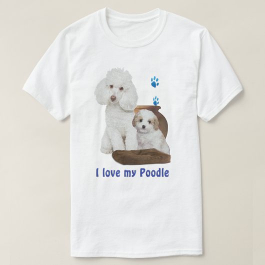 Ik hou van mijn poedel t-shirt (Design voorkant)