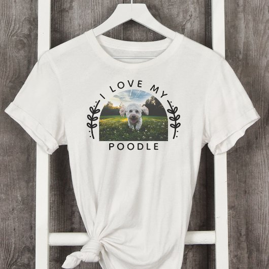 Ik hou van mijn poedelhond foto t-shirt