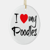 Ik hou van mijn poedels keramisch ornament (Rechts)