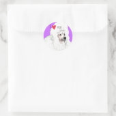 Ik hou van mijn poel ronde sticker (Tas)