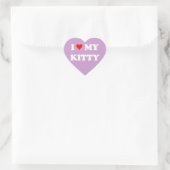 Ik hou van mijn poesje hart sticker (Tas)
