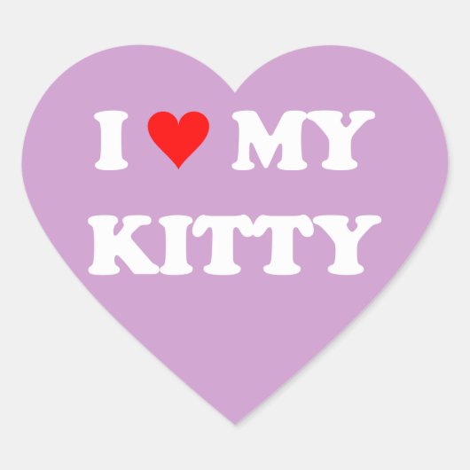 Ik hou van mijn poesje hart sticker (Voorkant)