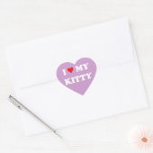 Ik hou van mijn poesje hart sticker (Envelop)