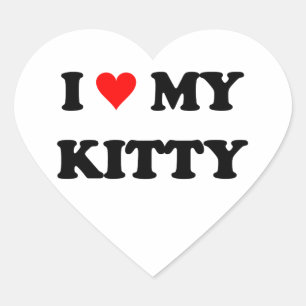 Ik hou van mijn poesje hart sticker
