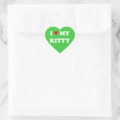 Ik hou van mijn poesje hart sticker (Tas)