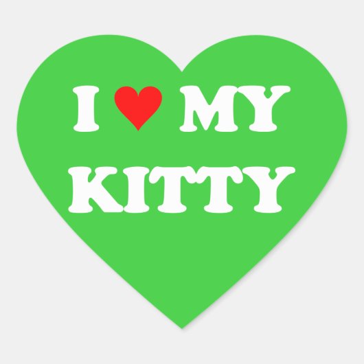 Ik hou van mijn poesje hart sticker (Voorkant)