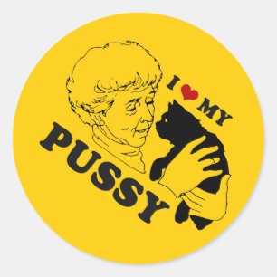 IK HOU VAN MIJN POESJE RONDE STICKER