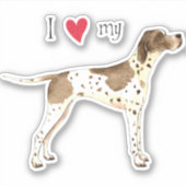 Ik hou van mijn Pointer Vinyl Sticker (Voorkant)
