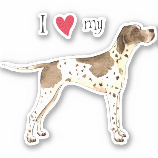 Ik hou van mijn Pointer Vinyl Sticker (Voorkant)