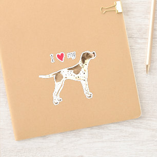 Ik hou van mijn Pointer Vinyl Sticker