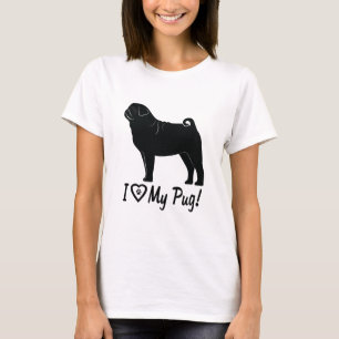 Ik hou van mijn pok afdrukken in een hart t-shirt