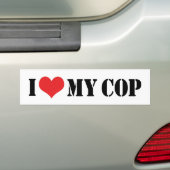 Ik hou van mijn politie bumpersticker (Op auto)