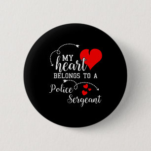 Ik hou van mijn politie sergeant echtgenoot echtge ronde button 5,7 cm