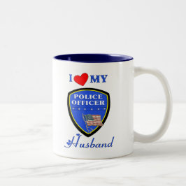 Ik hou van mijn politie. tweekleurige koffiemok
