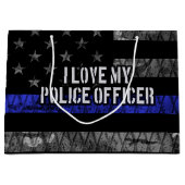 Ik hou van mijn politieagent in blauwe lijn. groot cadeauzakje (Voorkant)