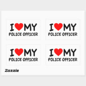 Ik hou van mijn politieagent rechthoekige sticker (Vel)