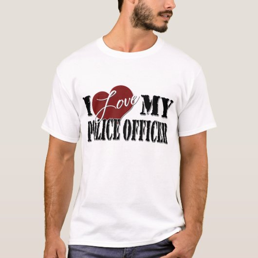 Ik hou van mijn politiebureau T-Shirt (Voorkant)