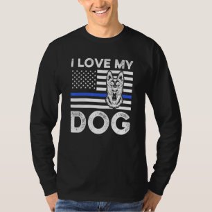 Ik hou van mijn politiehond K 9 T-shirt