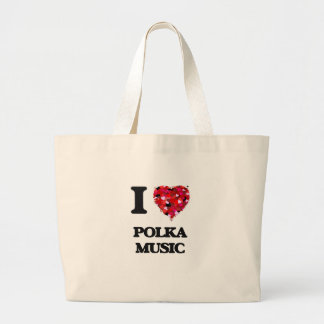 Ik hou van mijn POLKA MUSIC Grote Tote Bag