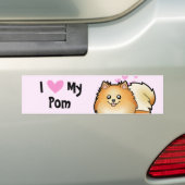 Ik hou van mijn Pomeranian Bumpersticker (Op auto)