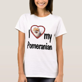 Ik hou van mijn Pomeranian - Cute Heart Foto Frame T-shirt