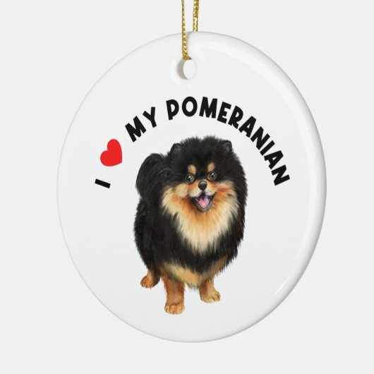 Ik hou van mijn Pommeraanse Cute Pommomeranian Pup Keramisch Ornament (Links)