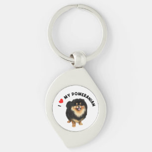 Ik hou van mijn Pommeraanse Cute Pommomeranian Pup Sleutelhanger