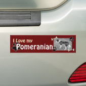 Ik hou van mijn Pommeren Bumpersticker (Op auto)