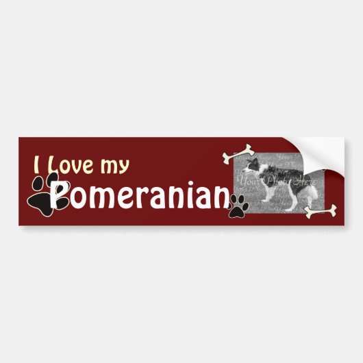 Ik hou van mijn Pommeren Bumpersticker (Voorkant)