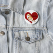 "Ik hou van mijn pommeren" Dog Art Button (In situ)