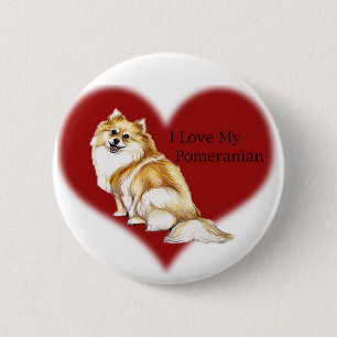 "Ik hou van mijn pommeren" Dog Art Button
