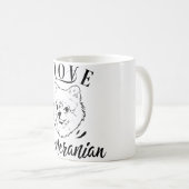 Ik hou van mijn pommern   koffiemok (Voorkant rechts)