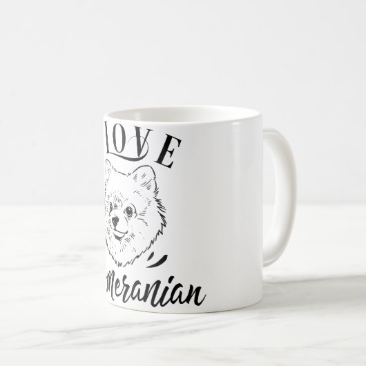 Ik hou van mijn pommern   koffiemok (Voorkant rechts)