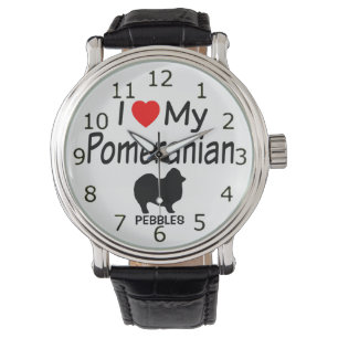 Ik hou van mijn Pommerse hondenhorloge Horloge