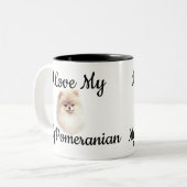  Ik hou van mijn Pommerse Tweekleurige Koffiemok (Voorkant links)