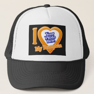 Ik hou van mijn pompoen met je foto-trucker trucker pet