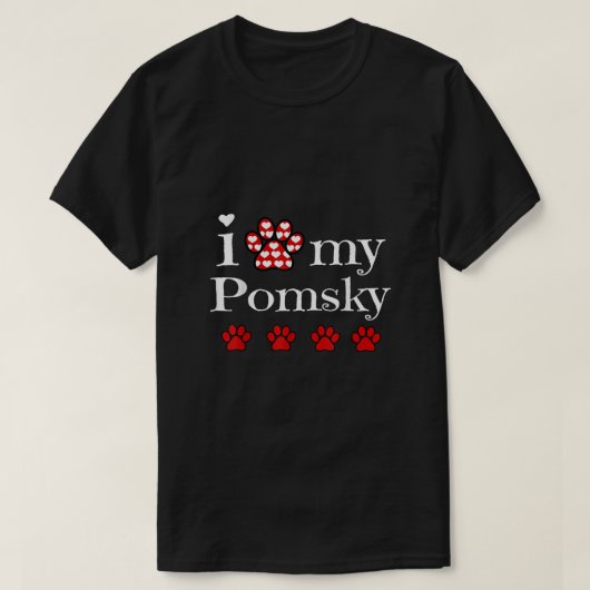 Ik hou van mijn Pomsky Gift voor Hondenliefhebber  T-shirt (Design voorkant)